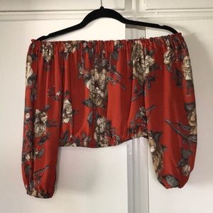 Strapless long sleeve.